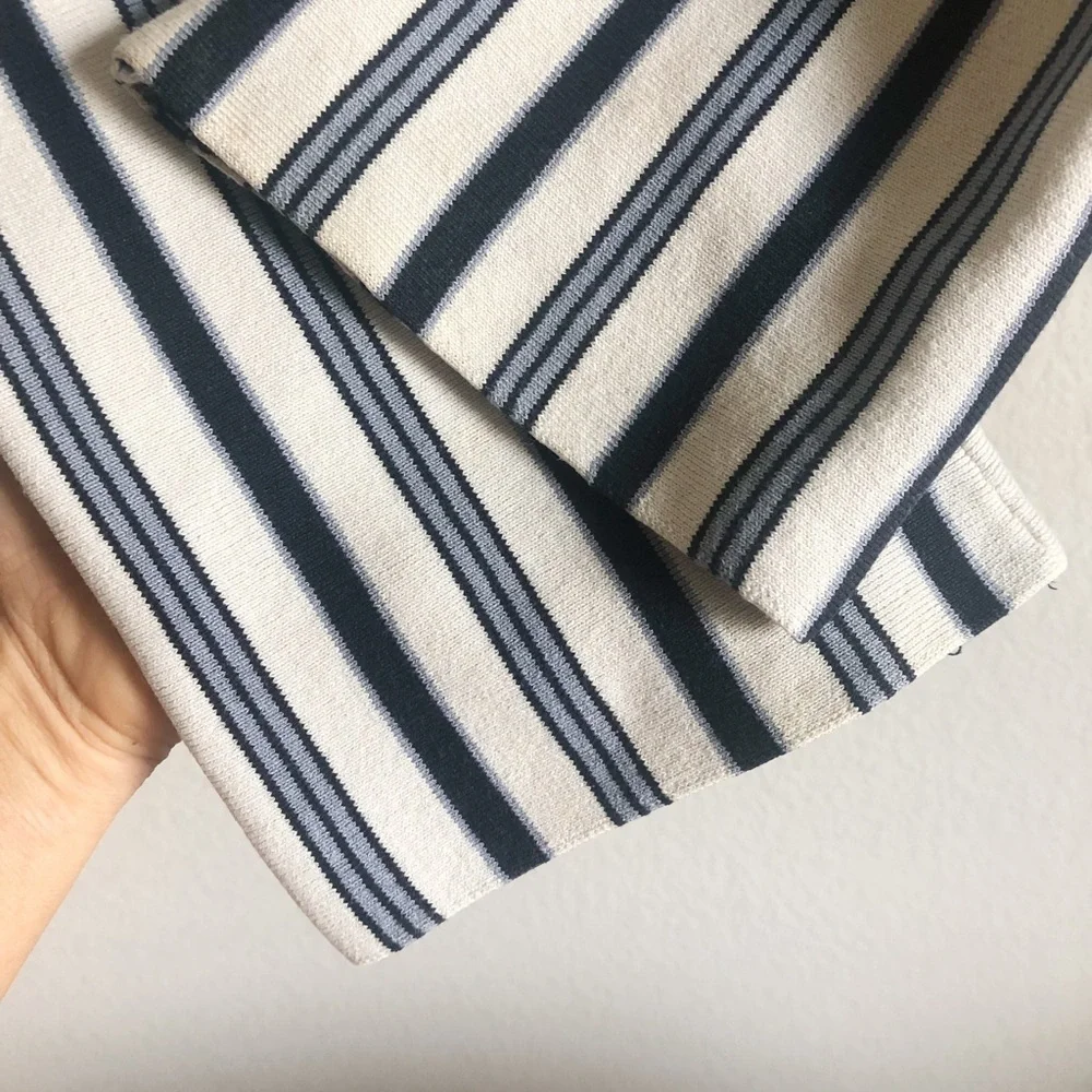 Ann Taylor Silk Blend Striped Wide Sleeve Knit Sweater Top